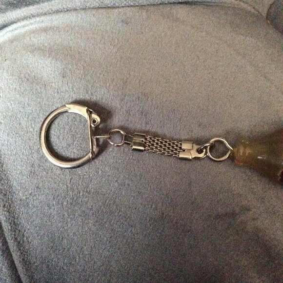 Vintage Chinese Agate Gemstone Key Ring - Picture 2 of 2